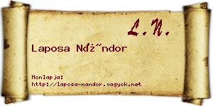 Laposa Nándor névjegykártya
