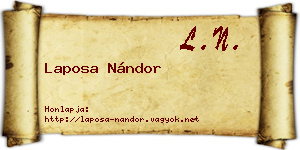 Laposa Nándor névjegykártya